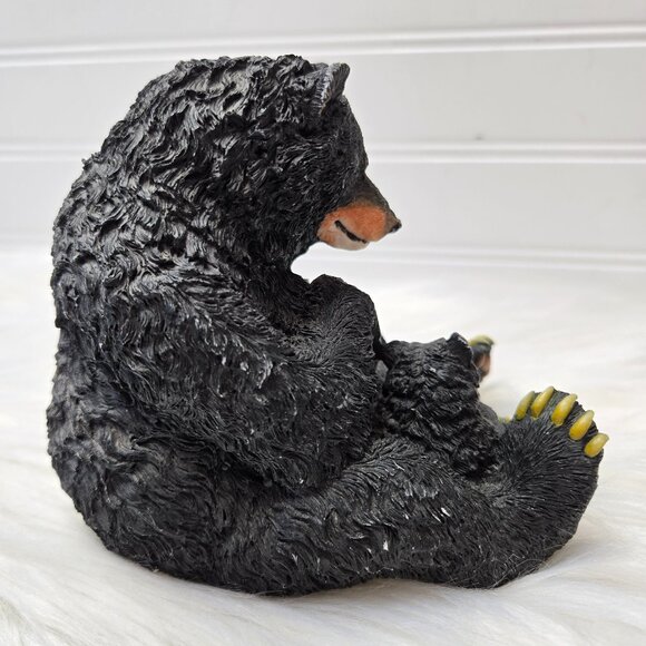 Vintage Mama Bear & Cub Cuddling Playing Figurine Resin 5 X 5.5 X 4” Mother Baby - Picture 3 of 9